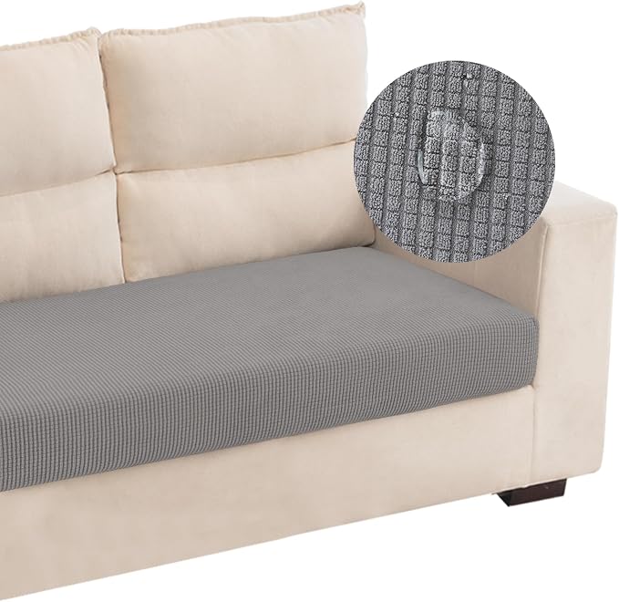 Water Repellent Couch Cushion Cover Loveseat Cover, Stretch Sectional Sofa Seat by TOPYUMH