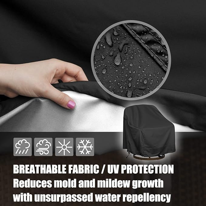 Outdoor Swivel Lounge Chair Cover 1 Pack, Fits to Lawn Patio Chairs, Waterproof - Image 4