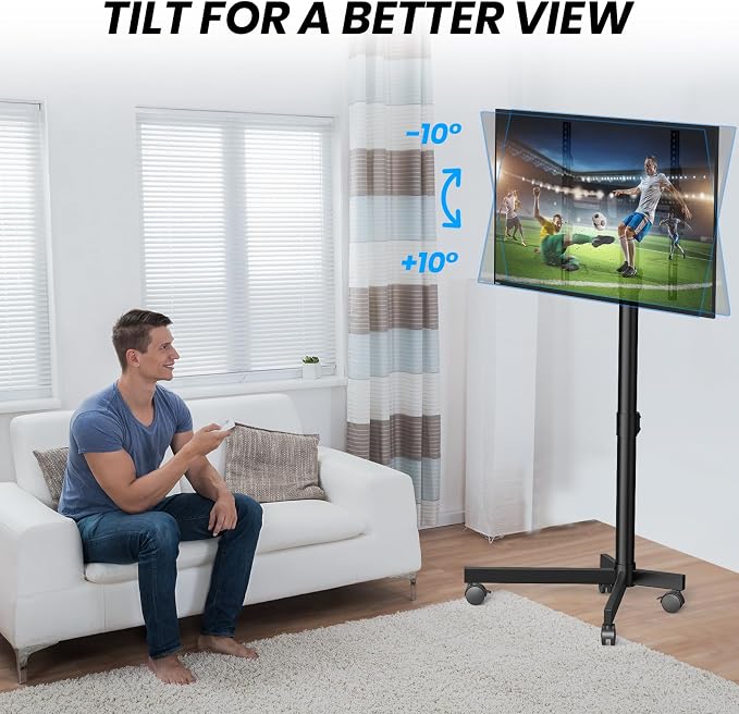 Mobile TV Cart Rolling TV Stand - Image 6