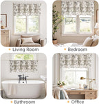 jinchan Ruffled Valance Curtain Linen Floral Kitchen Valance 18 Inch Shabby - Image 4