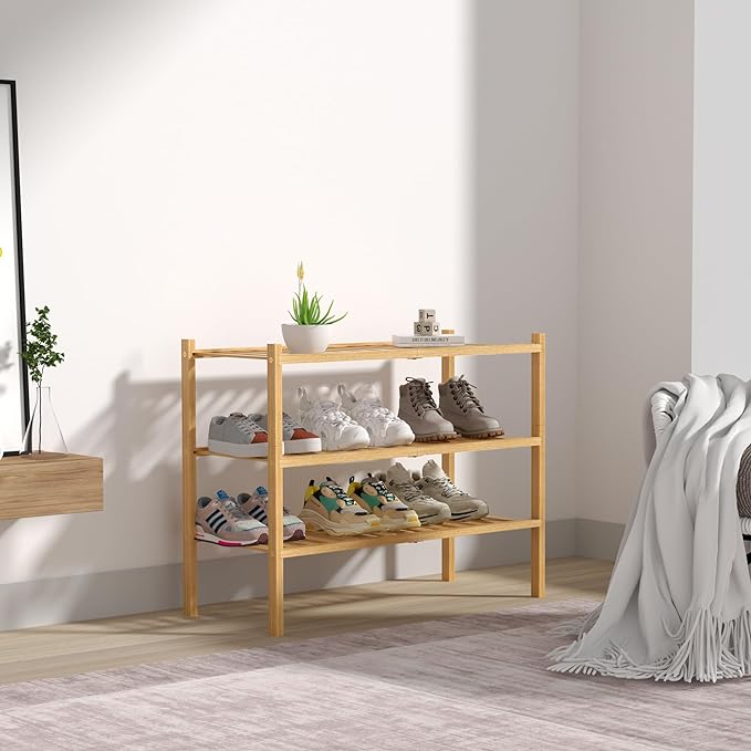 ROMGUAR CRAFT 3 Tier Bamboo Shoe Rack - Image 7