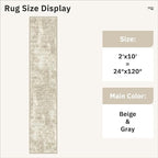 Soalmost Abstract Runner Rug 2x10 Hallway Kitchen Runners Beige/Gray | Vintage - Image 5