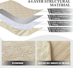 Genina L Shape Couch Cover, Sectional Couch Chaise Covers, Waterproof Washable - Image 3