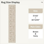 Soalmost Washable 3x16 Hallway Runner Rug Non-Slip Kitchen Entry Rugs Brown | - Image 5
