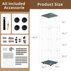 Display Cabinet with Glass Door and Lock, 4-Shelf Fast Installation Curio - Image 2