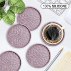 ME.FAN Silicone Coasters with Holder, Drinking Coasters - Image 2