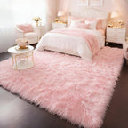 Amdrebio Pink Shag Plush Area Rug 6x9 - Image 9