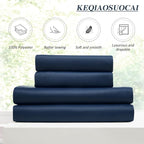 92 Inch Long Curtains Navy Blue Pinch Pleated Draperies - Image 5