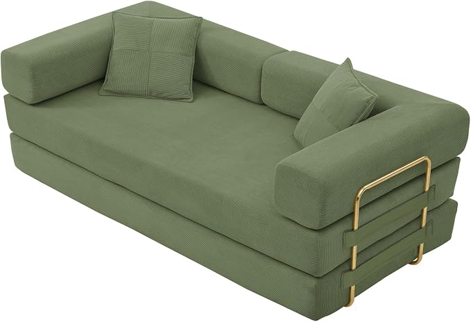4-in-1 Folding Convertible Sofa Bed, 78 Inch Oversized Corduroy Upholstered - Image 7