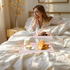 MAONAME Pink Serving Tray Set of 2, Plastic Decorative Trays - Image 6