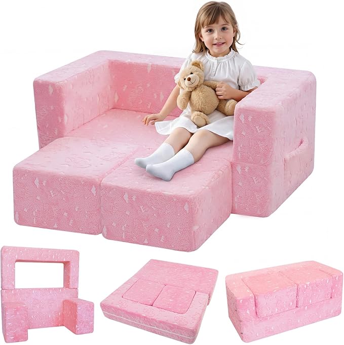 MeMoreCool Glow-in-The-Dark Unicorn Kids Modular Couch Sofa – Convertible by MeMoreCool