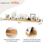 Floating Shelves for Wall, 36 inch Wood Floating Shelves Set of 2, Picture - Image 3