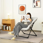 Comfy Saucer Chair for Adults, Soft Faux Fur Bedroom Chair, Accent Dorm Chairs - Image 2