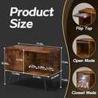 Faesun Flip Top Record Player Stand, Large Turntable Stand Holds up to 150+ - Image 3