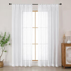 Chyhomenyc Semi Sheer Curtains 84 Inches Long 2 Panels Set, Light Filtering by Chyhomenyc