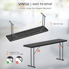 VINGLI 6 FT Narrow Folding Table, Home Work - Image 7