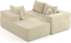 105'' Modular L-Shaped Boneless Sectional, Corduroy Deep Seat Cloud Sectional - Image 8
