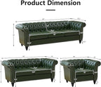 QHITTY 2 Piece Living Room Set, Sectional Chesterfield Sofa Chair Contemporary - Image 2