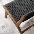 Modway Saoirse Woven Rope Wood Accent Lounge Chair in Walnut Black - Image 8