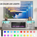 PRETZI Fireplace TV Stand with 36" Fireplace Up to 90" TVs, Remote Control - Image 2