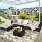 Tangkula 6 Piece Patio Furniture Set, Outdoor Deck Lawn Backyard Durable Steel - Image 2