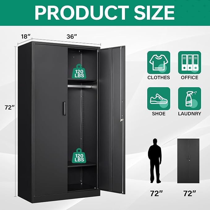 Letaya Metal Wardrobe Cabinets - Image 3