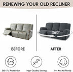 5-Piece Recliner Sofa Covers, Stretch Geometric Strokes Jacquard Recliner Sofa - Image 6