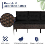Tangkula 3 Pieces Patio Conversation Set, All Weather Outdoor PE Rattan Wicker - Image 5