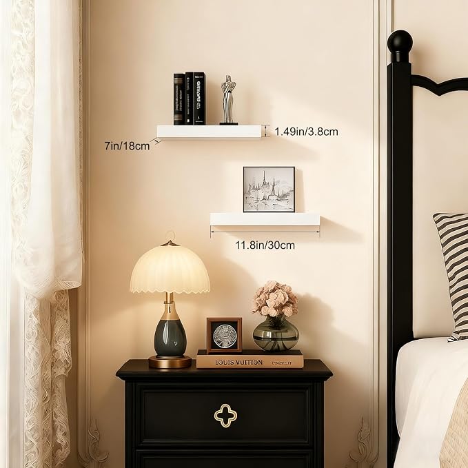 Floating Shelves for Wall White Shelves Bathroom, Bedroom and Living Room - Image 7