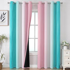 Pink and Teal Ombre Blackout Curtains by ESTELARTEXTILER