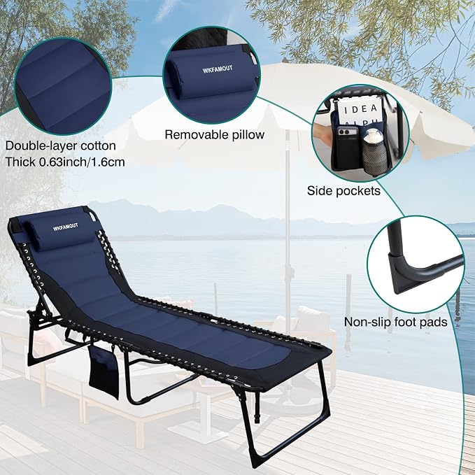 Outdoor Folding Lounge Chair Padded - Image 5