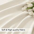 MIULEE Beige White Back Tab Blackout Curtains 52x102 Inch Long 2 Panels Set | - Image 6