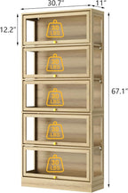 Display Cabinet with Acrylic Glass Doors, 5-Tiers Curio Cabinet with LED - Image 2