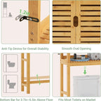 VIAGDO Over The Toilet Storage Cabinet, Tall Bathroom Cabinet Organizer - Image 6