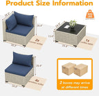 UDPATIO Outdoor Patio Furniture Set, 7 Piece Modular Sectional Sofa - Image 6