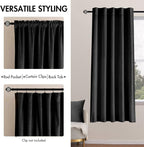 MIULEE Black Velvet Curtains 52x63 inches 2 Panels Luxury Blackout Curtains | - Image 2