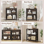 FATORRI Small Bookshelf, 3 Shelf Bookcase - Image 6