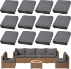 12Pcs Outdoor Cushion Covers, Elastic Patio Cushion Covers | Washable, by dreahoteztil