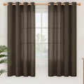 YoungsTex Brown Linen Curtains 63 Inches Long by YoungsTex