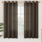 YoungsTex Brown Linen Curtains 63 Inches Long by YoungsTex