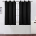 Black Blackout Curtains/38 x 54 Inch/Set of Two Panels Grommet Living Room by Lemomo