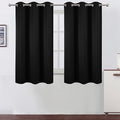 Black Blackout Curtains 34 x 54 Inch Length/Set of 2 Curtain Panels/Thermal by Lemomo