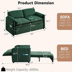 63" Convertible Sleeper Loveseat Sofa Bed, Pull Out Couch Bed - Image 3