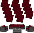 14PCS Patio Cushion Covers, Patio Furniture Couch Seat Slipcovers | Washable by SUKAIKEQA