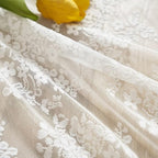 YJ YANJUN Vintage Lace Curtains 24 inch Length 2 Panels Retro Floral Rv Drapes - Image 4