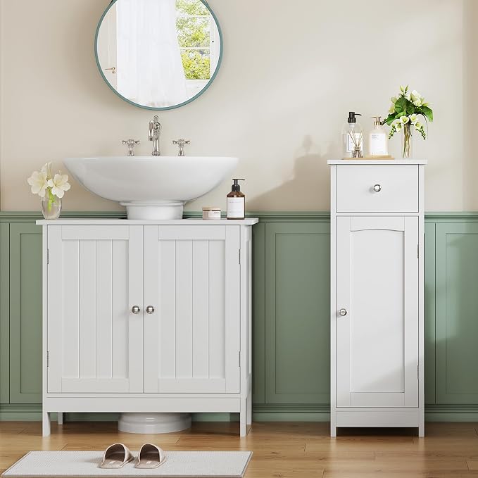 Iwell Bathroom Floor Cabinet, Small Bathroom Storage Cabinet - Image 4