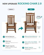 SERWALL Oversized Rocking Chair Set of 4 Outdoor, HDPE Outdoor Rocking Chair - Image 4