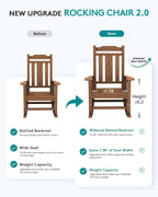 SERWALL Oversized Rocking Chair Set of 2 Outdoor, HDPE Outdoor Rocking Chairs - Image 5