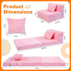 MeMoreCool Glow Pink Unicorn Tri-fold Sofa Bed - Image 5