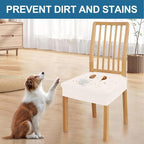 Smiry Waterproof Seat Covers for Dining Room Chairs Set of 2, Stretch Jacquard - Image 6